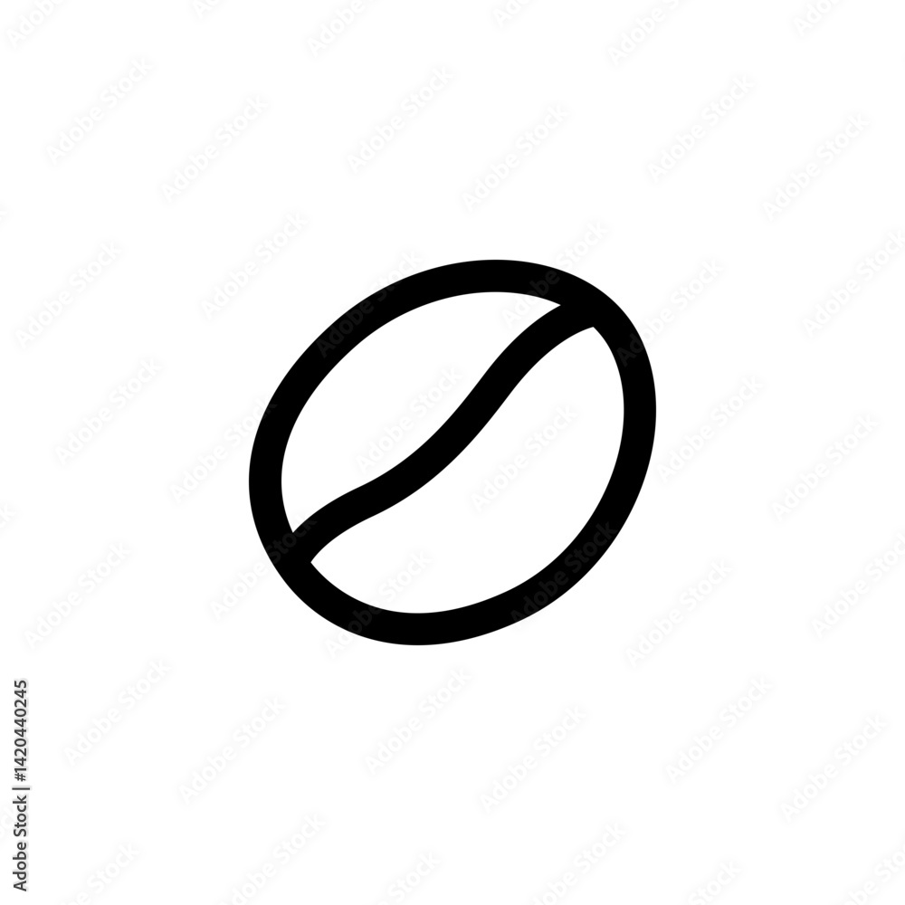 Single Coffee Bean Minimal Icon Single Coffee Bean Minimal Icon