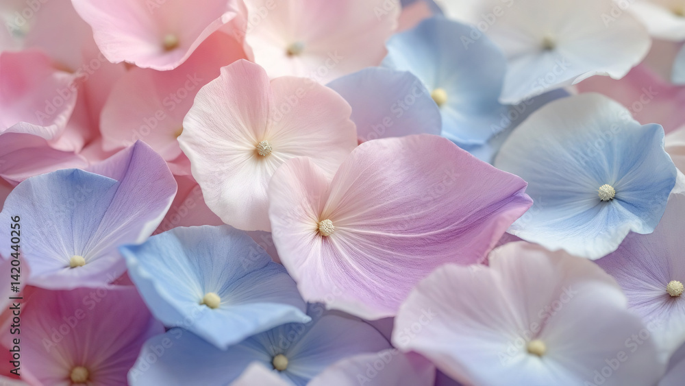 Pastel Petals: A Dreamy Digital Artwork of Soft Pink and Blue Flower Petals for Elegant Decor Pastel Petals: A Dreamy Digital Artwork of Soft Pink and Blue Flower Petals for Elegant Decor