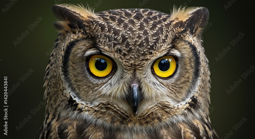 Eurasian eagle-owl's piercing stare captured in detailed closeup Eurasian eagle-owl's piercing stare captured in detailed closeup