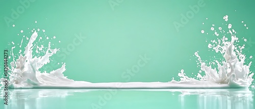 Milk Splash Mint Background