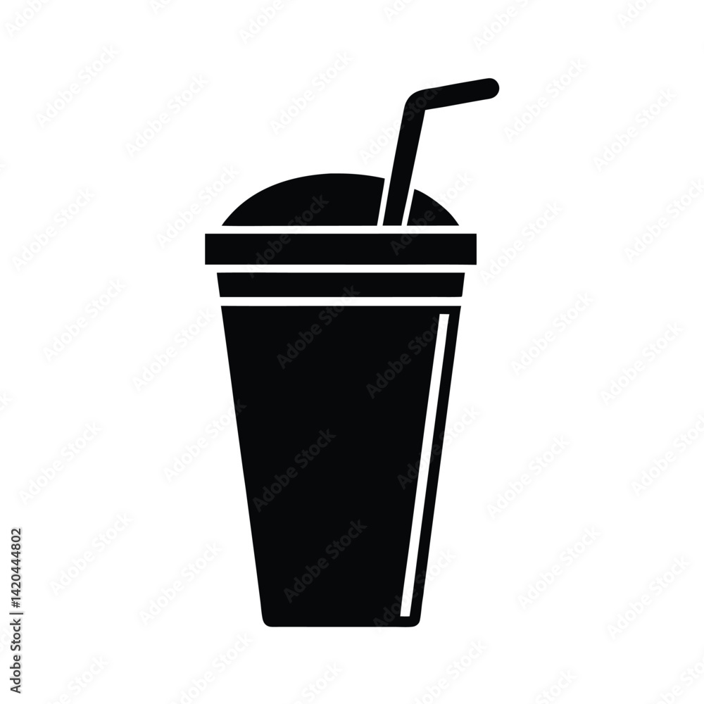 smoothie cup stencil icon silhouette vector illustration smoothie cup stencil icon silhouette vector illustration