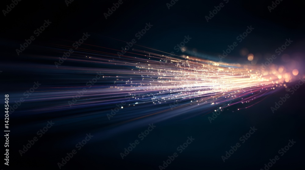 light streak, fiber optic, speed line, futuristic background for 5g or 6g technology wireless data transmission, high-speed internet in abstract