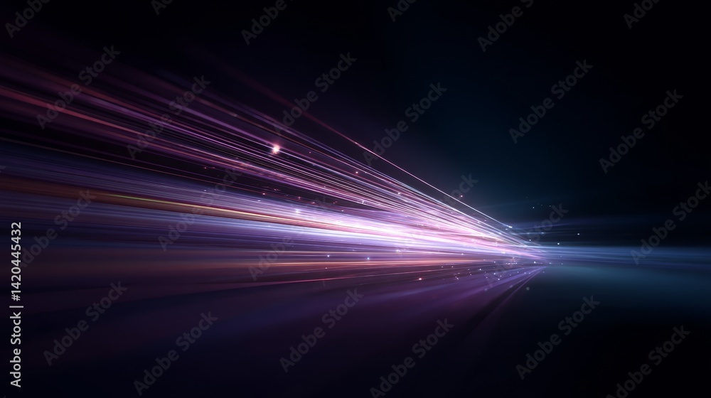 light streak, fiber optic, speed line, futuristic background for 5g or 6g technology wireless data transmission, high-speed internet in abstract