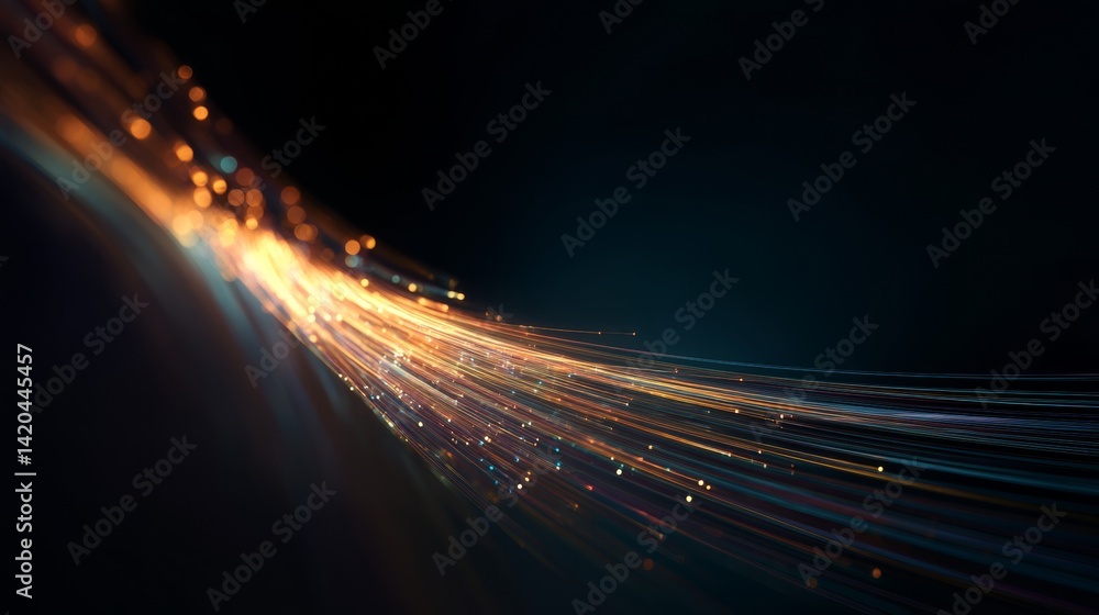 light streak, fiber optic, speed line, futuristic background for 5g or 6g technology wireless data transmission, high-speed internet in abstract