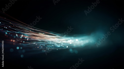 Obraz na płótnie light streak, fiber optic, speed line, futuristic background for 5g or 6g technology wireless data transmission, high-speed internet in abstract
w salonie