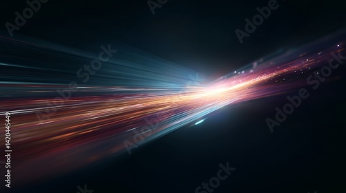 Obraz na płótnie light streak, fiber optic, speed line, futuristic background for 5g or 6g technology wireless data transmission, high-speed internet in abstract
w salonie