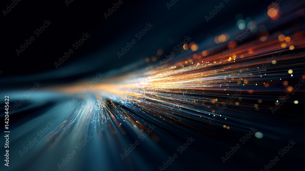 light streak, fiber optic, speed line, futuristic background for 5g or 6g technology wireless data transmission, high-speed internet in abstract