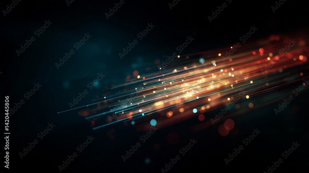 light streak, fiber optic, speed line, futuristic background for 5g or 6g technology wireless data transmission, high-speed internet in abstract