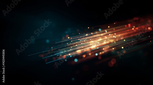 Obraz na płótnie light streak, fiber optic, speed line, futuristic background for 5g or 6g technology wireless data transmission, high-speed internet in abstract
w salonie