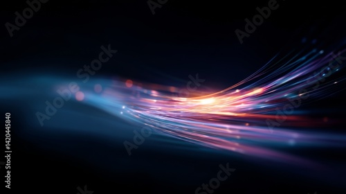 Obraz na płótnie light streak, fiber optic, speed line, futuristic background for 5g or 6g technology wireless data transmission, high-speed internet in abstract
w salonie