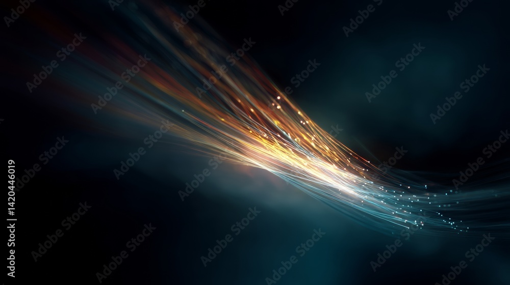 light streak, fiber optic, speed line, futuristic background for 5g or 6g technology wireless data transmission, high-speed internet in abstract