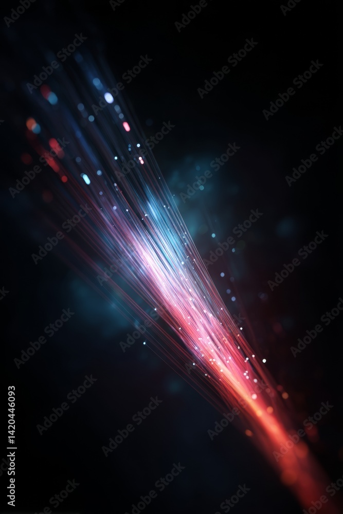 light streak, fiber optic, speed line, futuristic background for 5g or 6g technology wireless data transmission, high-speed internet in abstract