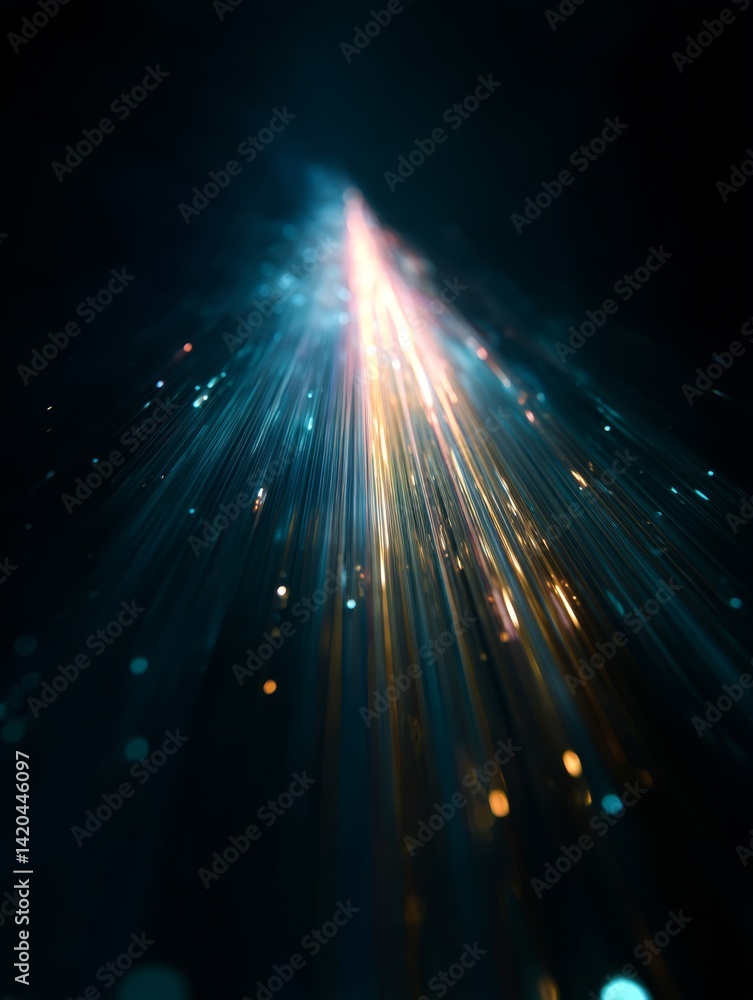 light streak, fiber optic, speed line, futuristic background for 5g or 6g technology wireless data transmission, high-speed internet in abstract