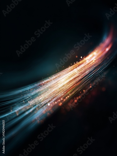 Obraz na płótnie light streak, fiber optic, speed line, futuristic background for 5g or 6g technology wireless data transmission, high-speed internet in abstract
w salonie