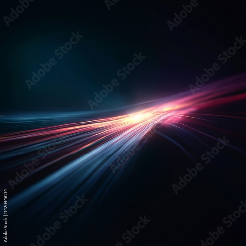 Obraz na płótnie light streak, fiber optic, speed line, futuristic background for 5g or 6g technology wireless data transmission, high-speed internet in abstract
w salonie