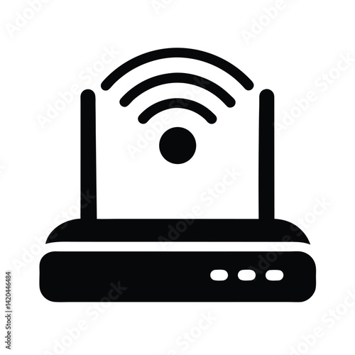wifi router icon silhouette vector illustration