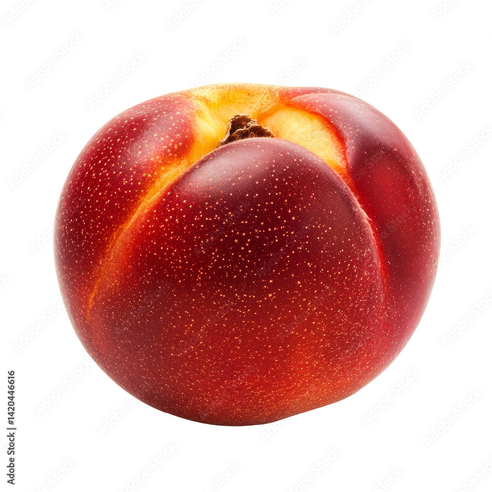 Obraz premium Fresh nectarines isolated on transparent background showcasing their vibrant color and smooth texture, Nectarine fruit isolated on transparent background