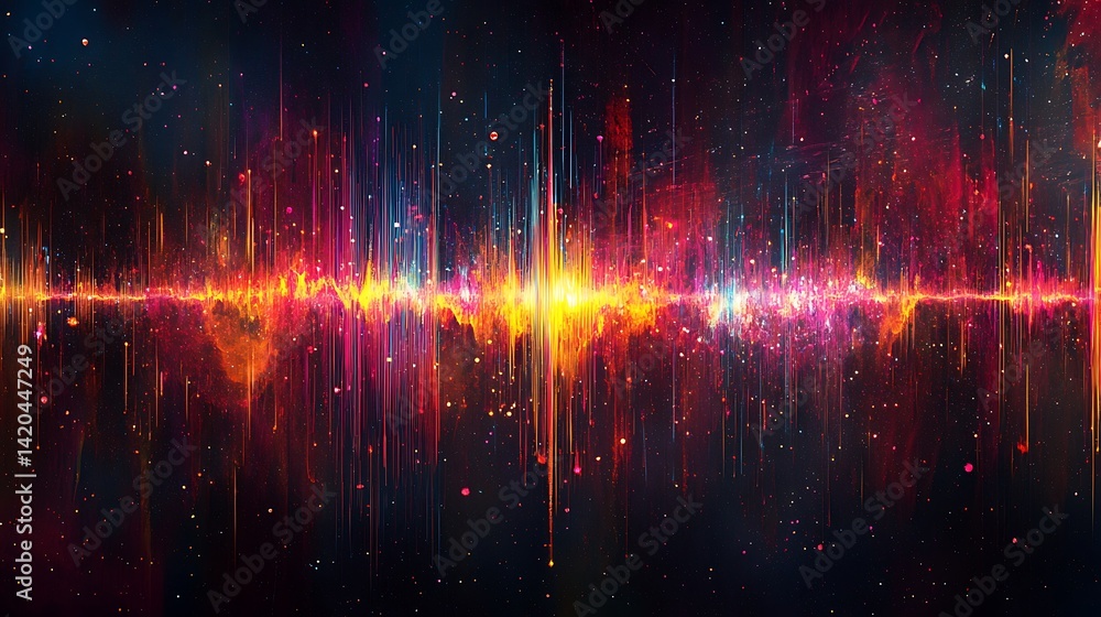 Fototapeta premium Cosmic Audio Wavescape