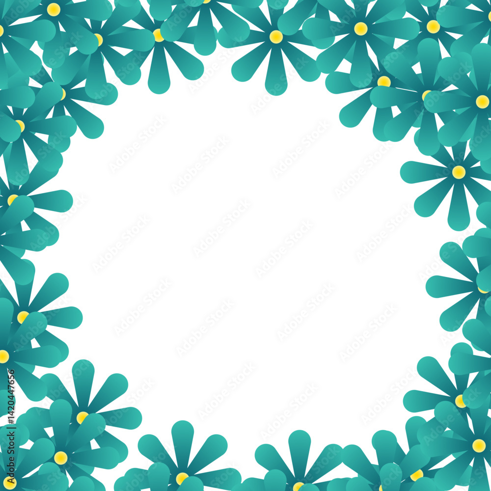 Fototapeta premium Gradient Flower Frame