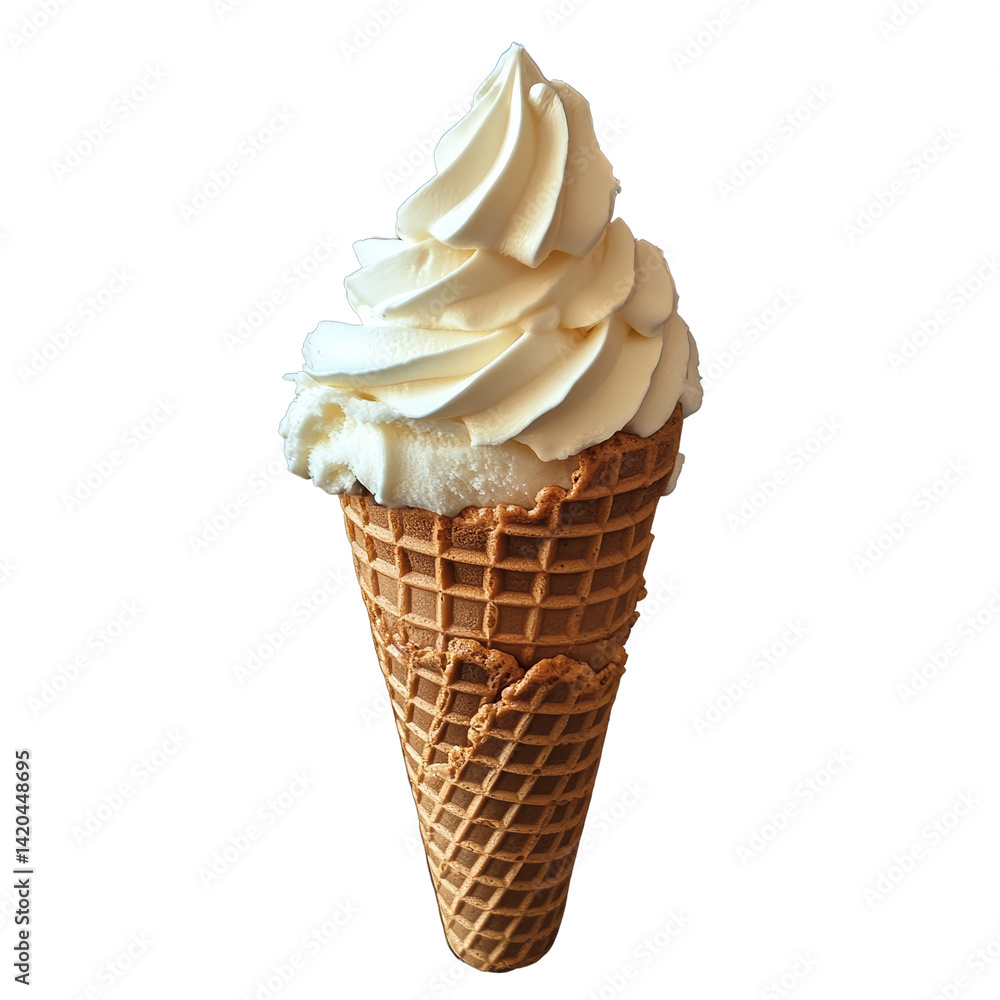 Delicious empty wafer cone ready for ice cream topped with creamy swirl in a cozy setting, Wafer cone, empty ice cream cone Delicious empty wafer cone ready for ice cream topped with creamy swirl in a cozy setting, Wafer cone, empty ice cream cone