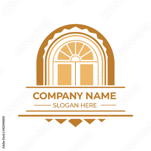 Elegant archway logo with company name and slogan