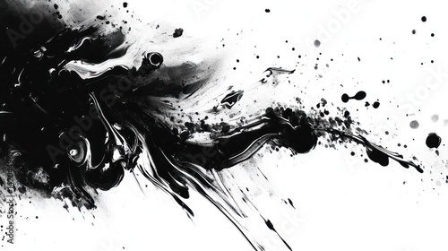 A chaotic ink splash, black and white contrast with wild movement --ar 16:9 --v 6.1 Job ID: fea2ec00-1f17-4ee8-9877-e681ff764611