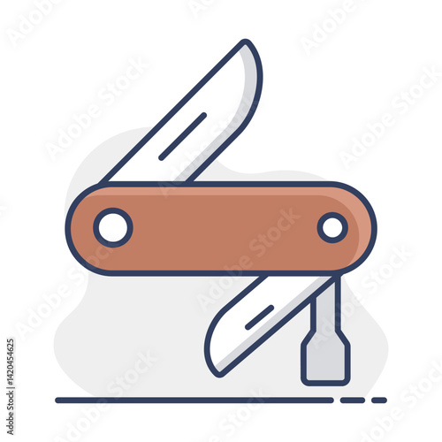 Jackknife vector isolated icon. Camping sign