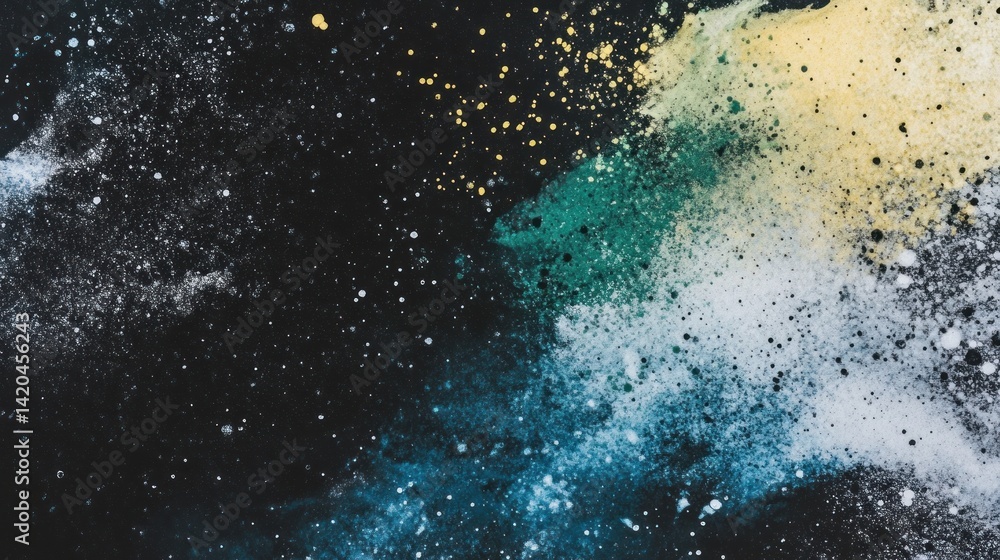 Obraz premium Colorful powder explosion on a dark surface.