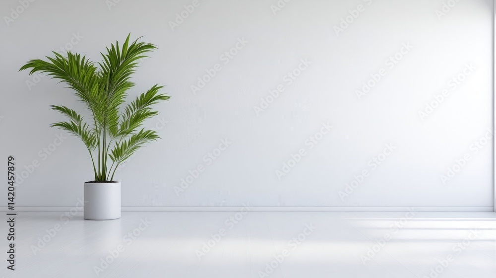Minimalist room with palm plant Minimalist room with palm plant