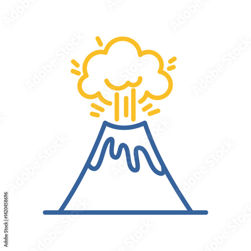 Volcano vector icon. Lava magma. Volcanic eruption