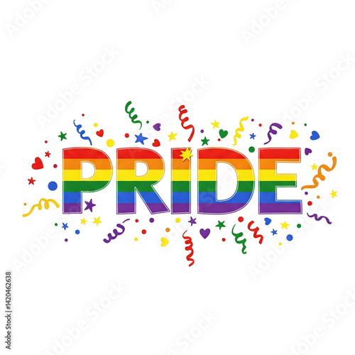 Vibrant Pride Day Celebration Elements. clipart isolated on transparent background
