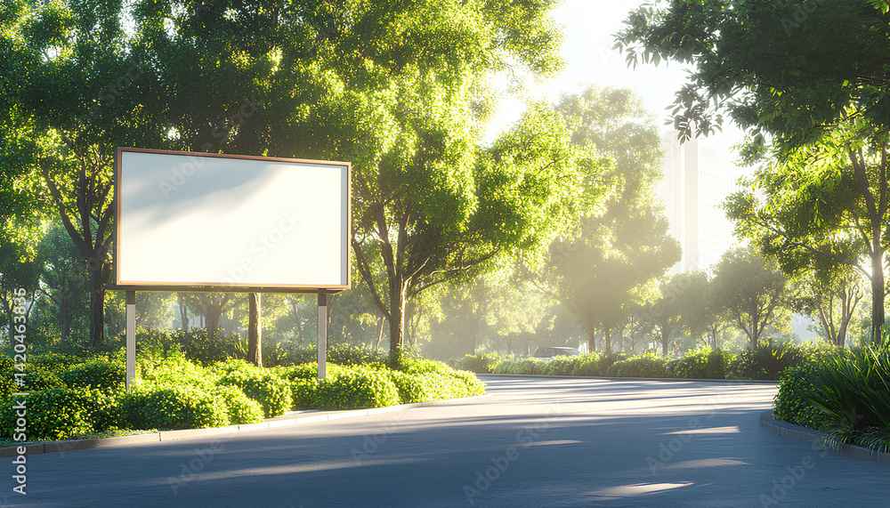 Fototapeta premium Vibrant cosmic scene is the subject of a city street billboard advertisement