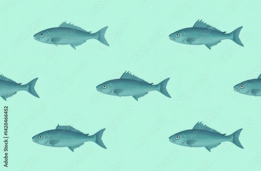Seamless pattern fishes under water Seamless pattern fishes under water