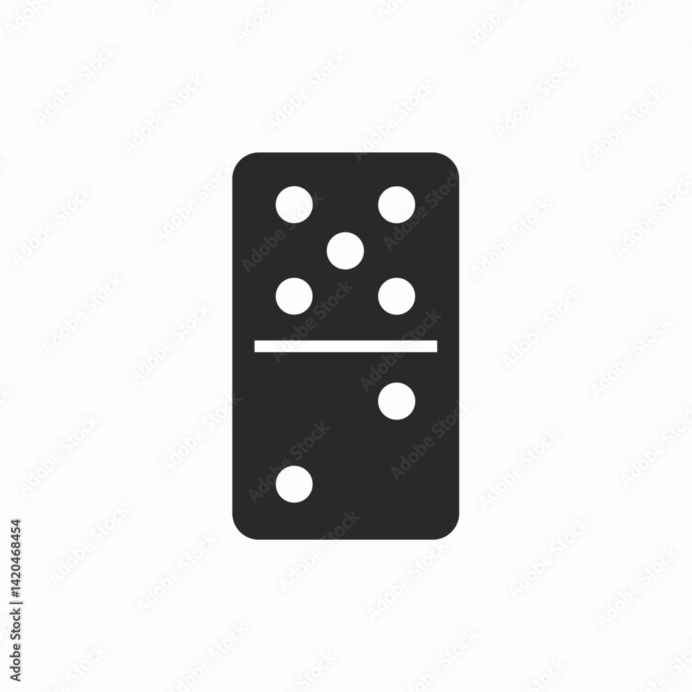 Domino Tile Isolated Icon on White Background Domino Tile Isolated Icon on White Background