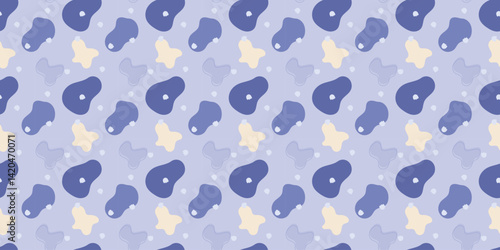 seamless pattern with elephant footprints and abstract fluid for wrapping, textile, wallpaper and other. animal footprints background