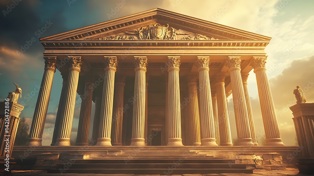 Fototapeta premium Porch view of high-end classical home structure high resolution picture