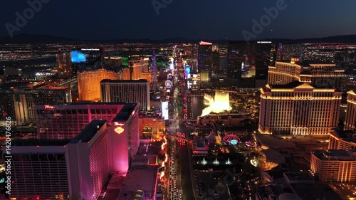 Las Vegas Strip Aerial View at Night on April 7th 2025