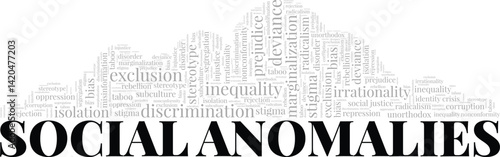 Social Anomalies word cloud conceptual design isolated on white background.
