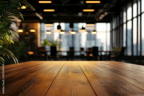 Wallpaper Mural Modern office space with wooden table Torontodigital.ca