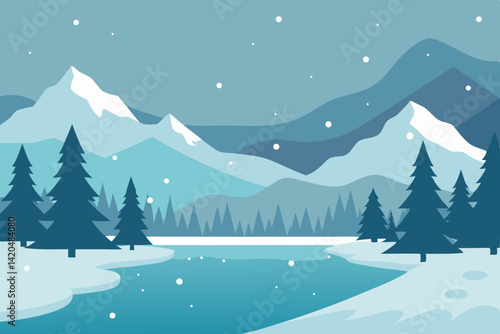 vector illustration of a winter landscape