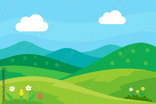 summer landscape with mountains
