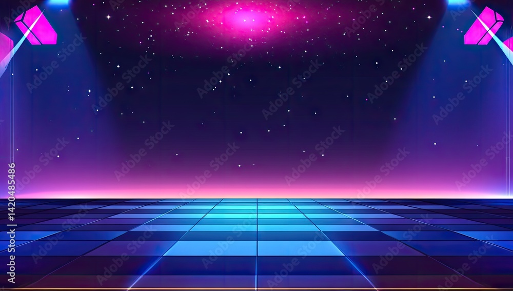 Fototapeta premium Retro stage, vibrant colors