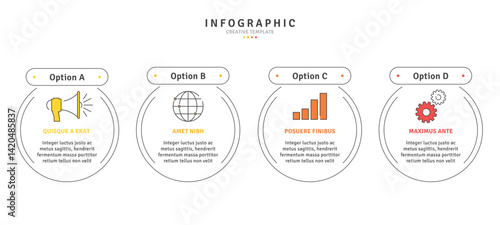 Business infographic template with modern design elements and icons in vector 