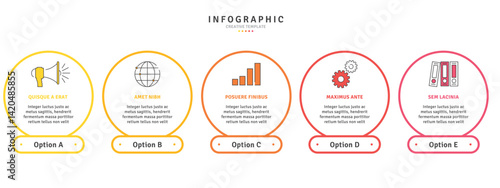 Business infographic template with modern design elements and icons in vector 