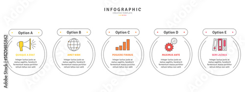 Business infographic template with modern design elements and icons in vector 