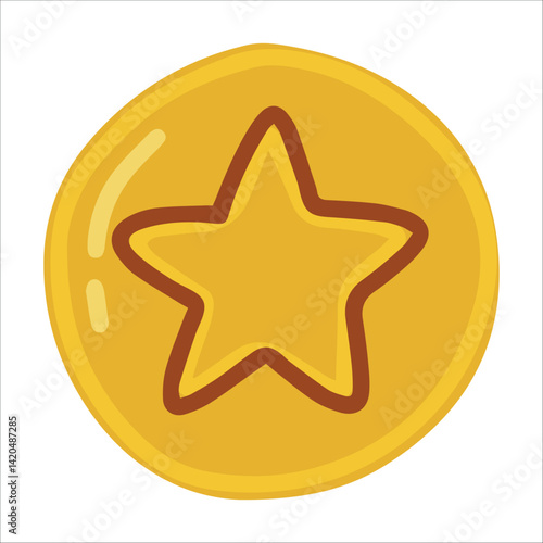 A honeycomb sugar candy featuring a star shape in the center, inspired by the Korean dalgona candy game. Perfect for cultural or gaming-related visuals