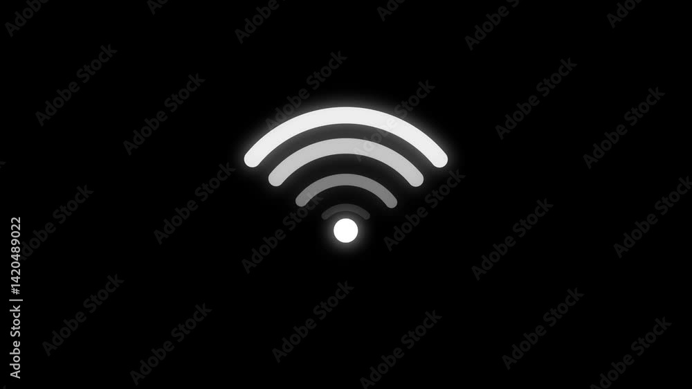 wifi icon animation on black background wifi icon animation on black background