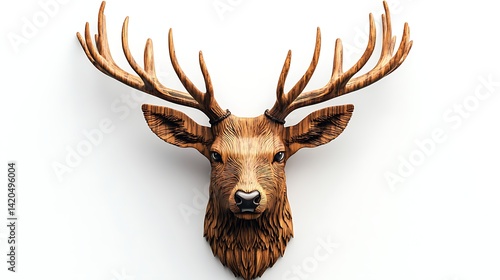 Luxury wooden deer silhouette modern rustic decor high resolution picture photo