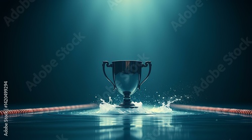 a shiny champion cup standing under a spotlight, symbolizing success and honor, loved by winners and dreamers everywhere

