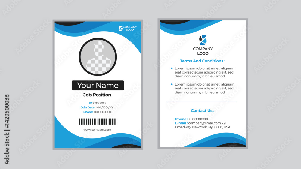 Professional modern Identity Card, clean id card design. Professional modern Identity Card, clean id card design.